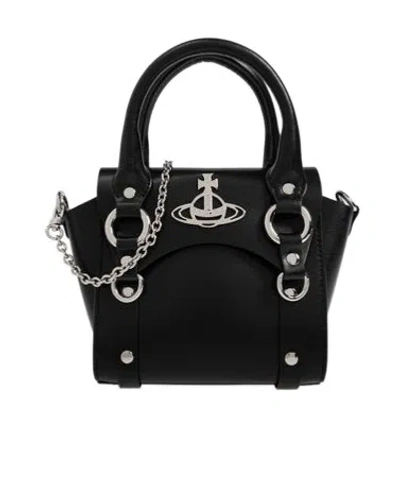 Vivienne Westwood Orb-plaque Leather Tote Bag In Black