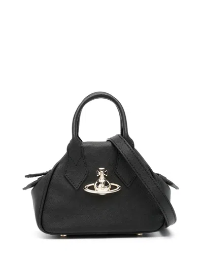 Vivienne Westwood Black Mini Yasmine Bag In N402 Black 3d Orb