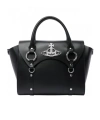 Vivienne Westwood Orb-plaque Leather Tote Bag In Black
