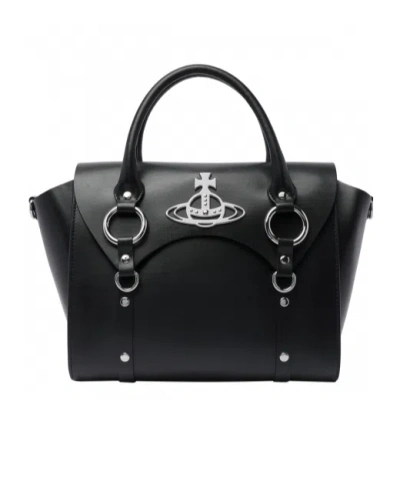 Vivienne Westwood Orb-plaque Leather Tote Bag In Black
