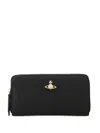Vivienne Westwood Classic Zip Round Wallet Faux Leather Black One Size Women In Black