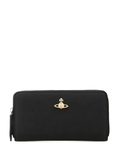 VIVIENNE WESTWOOD ORB-PLAQUE LEATHER WALLET