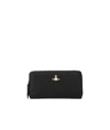 Vivienne Westwood Classic Zip Round Wallet Faux Leather Black One Size Women In Black