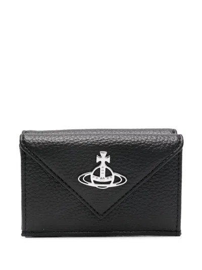 Vivienne Westwood Orb-plaque Leather Wallet In Black