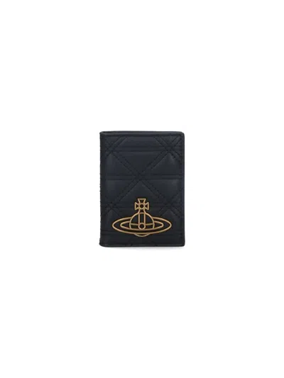 Vivienne Westwood Bifold Logo Passport Holder In Black