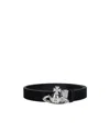 Vivienne Westwood Orb Plaque Reversible Buckle Belt In Black