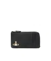 Vivienne Westwood Orb-plaque Saffiano Cardholder In Black