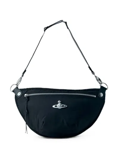 Vivienne Westwood Orb Plaque Shoulder Bag In Black