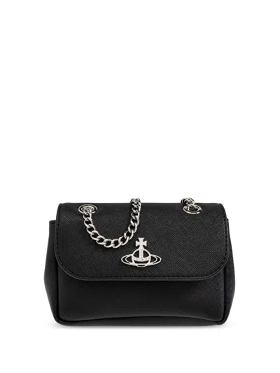 Vivienne Westwood Orb-plaque Shoulder Bag In Black