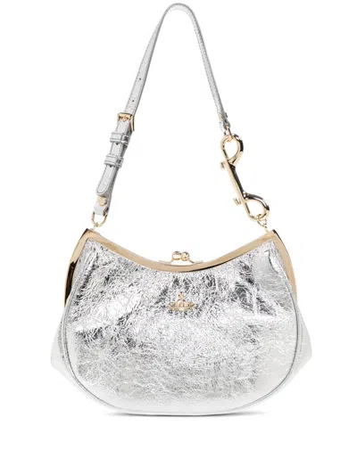 Vivienne Westwood Orb-plaque Shoulder Bag In Silver