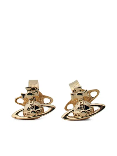 Vivienne Westwood Orb-plaque Stud Earrings In Gold