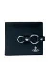 Vivienne Westwood Man. Bondage Billfold Wallet Smooth Leather Black One Size Men In Black