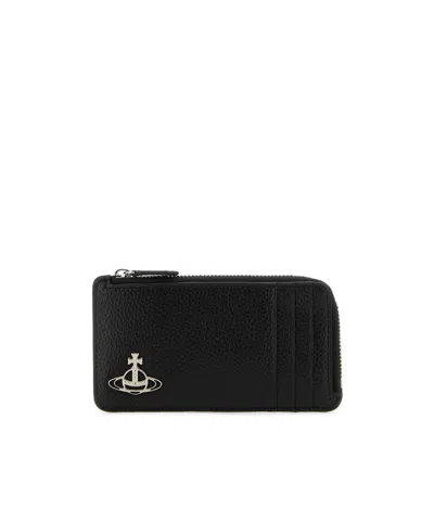 Vivienne Westwood Orb-plaque Wallet In Black