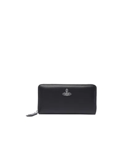 Vivienne Westwood Orb-plaque Wallet In Black