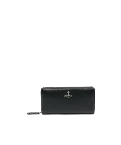 Vivienne Westwood Orb-plaque Wallet In Black