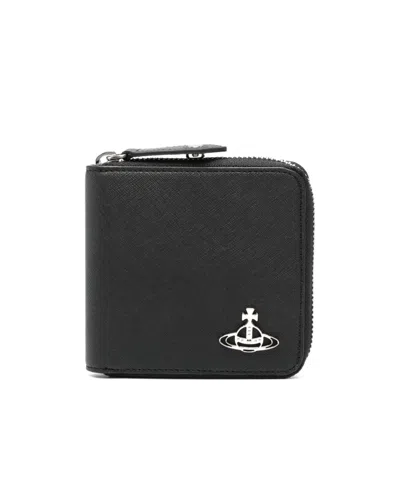 VIVIENNE WESTWOOD VIVIENNE WESTWOOD ORB PLAQUE ZIP AROUND WALLET