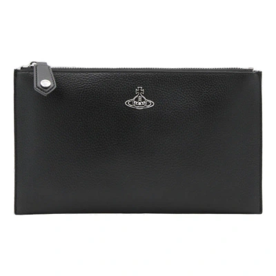 Vivienne Westwood Orb Plaque Zip-up Wallet In Black