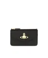 Vivienne Westwood Orb Plaque Zipped Card Holder In Black