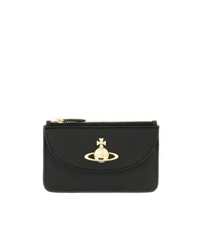 VIVIENNE WESTWOOD VIVIENNE WESTWOOD ORB PLAQUE ZIPPED CARD HOLDER