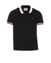 Vivienne Westwood Polo Shirt With Striped Collar Detail In Black