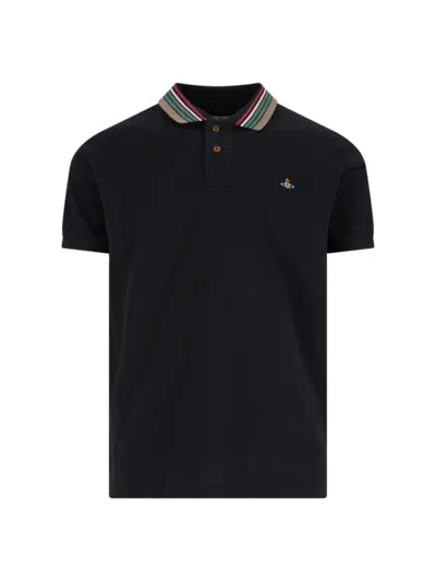Vivienne Westwood Classic Cotton Pique Polo Shirt In Black