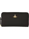 Vivienne Westwood Classic Zip Round Wallet Faux Leather Black One Size Women In Black