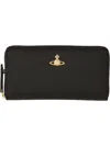 Vivienne Westwood Classic Zip Round Wallet Faux Leather Black One Size Women In Black