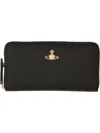 Vivienne Westwood Classic Zip Round Wallet Faux Leather Black One Size Women In Black