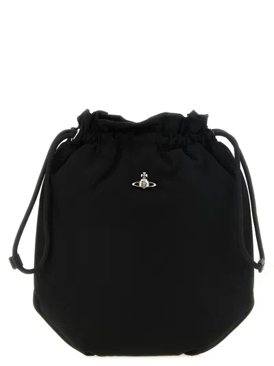 Vivienne Westwood Orb Drawstring Bucket Bag In Black
