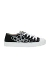 Vivienne Westwood Low-top Sneakers With Bold Logo Graphic In Black