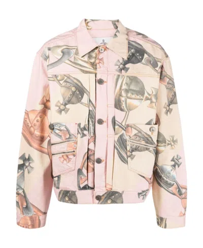Vivienne Westwood Orb-print Denim Jacket In Multicolor