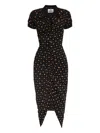Vivienne Westwood Pulling Draped Cotton Midi Dress In Multi