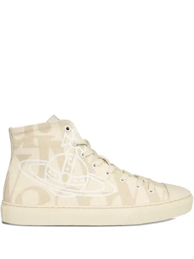 Vivienne Westwood Orb-print High-top Sneakers In Neutral
