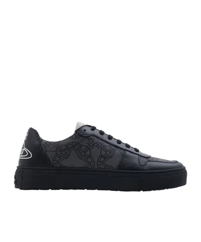 VIVIENNE WESTWOOD ORB-PRINT LEATHER SNEAKERS