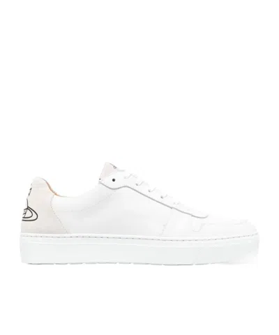 Vivienne Westwood Orb-print Leather Sneakers In White