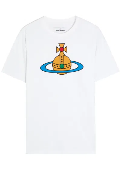 Vivienne Westwood Crew Neck Graphic Print Short Sleeve T-shirt In White