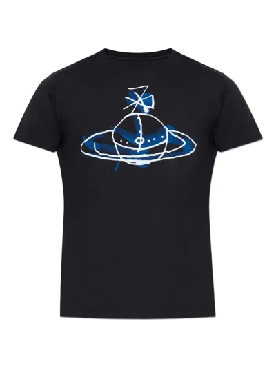 Vivienne Westwood Orb Print T-shirt In Black