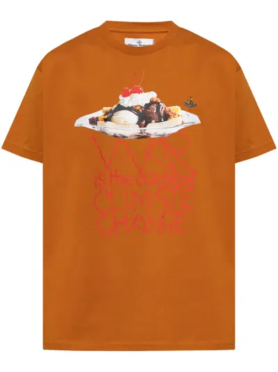 Vivienne Westwood Orb-print T-shirt In Orange