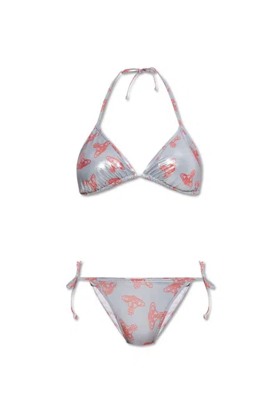 Vivienne Westwood Orb-print Bikini Set In Silver