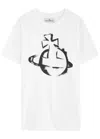 Vivienne Westwood White Crewneck T-shirt With Maxi Orb Logo Print On The Front In White