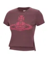 Vivienne Westwood Burgundy Paris Orb Mini Peru T-shirt In Pink