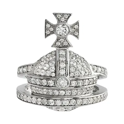 Pre-owned Vivienne Westwood Orb Ring 'platinum/white' | Silver | Women's Size S