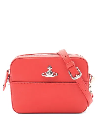 Pre-owned Vivienne Westwood Orb Saffiano Camera Bag In Red