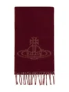 Vivienne Westwood Unisex Double Logo Red Wool Scarf In Purple