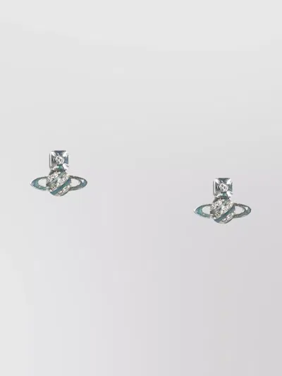 Vivienne Westwood Orb Shape Crystal Stud Earrings