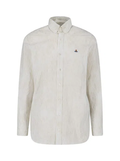 Vivienne Westwood White Orb Cotton Blend Casual Shirt