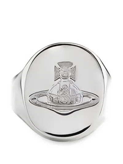 Vivienne Westwood Orb Signet Ring In Metallic