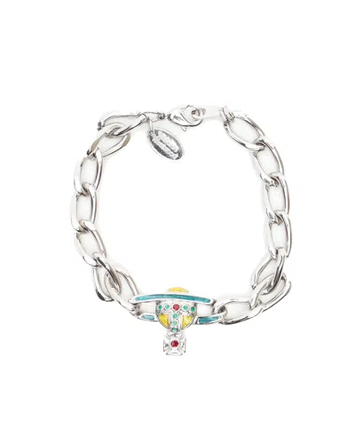 Vivienne Westwood Orb Silver Bracelet In Multi
