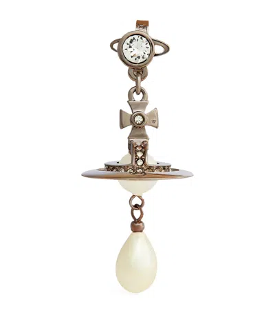 Vivienne Westwood Orb Single Drop Earring In Silver