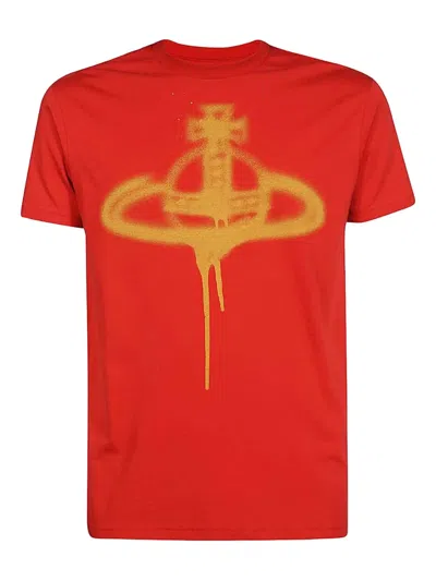Vivienne Westwood Orb Spray-paint T-shirt In Red
